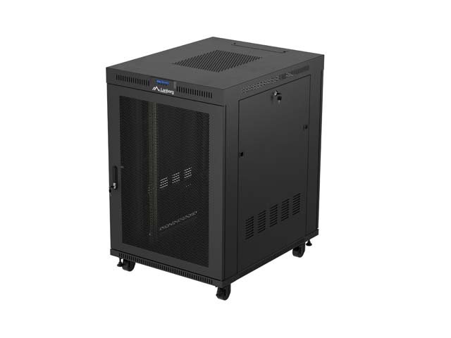 19" VOLNĚ STOJÍCÍ RACKOVÁ SKŘÍŇ 22U / 800X1000 (FLAT PACK) SE SÍŤOVÝMI DVEŘMI LCD ČERNÁ LANBERG V2 - obrázek produktu