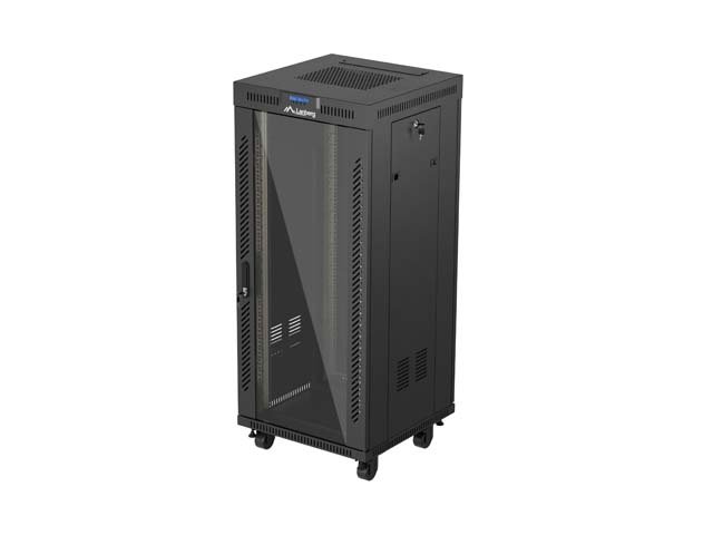19" VOLNĚ STOJÍCÍ RACKOVÁ SKŘÍŇ 27U / 600X600 (FLAT PACK) S PROSKLENÝMI DVEŘMI LCD ČERNÁ LANBERG V2 - obrázek produktu