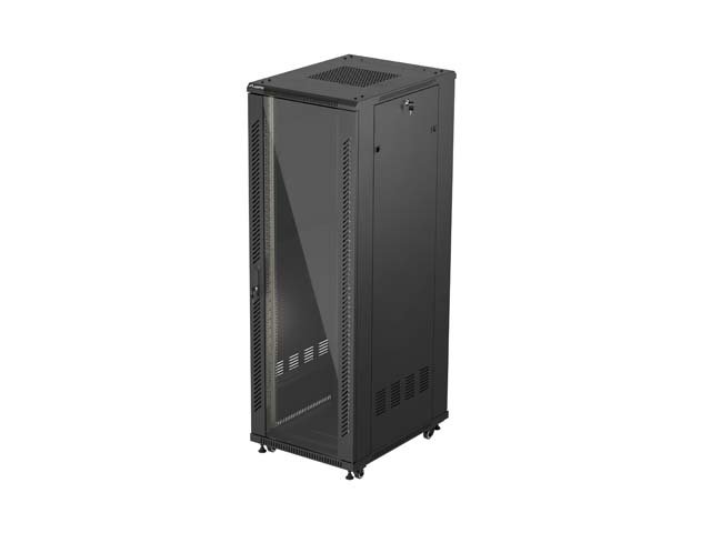 19" VOLNĚ STOJÍCÍ RACKOVÁ SKŘÍŇ 37U / 600X800 (FLAT PACK) S PROSKLENÝMI DVEŘMI ČERNÁ LANBERG - obrázek produktu