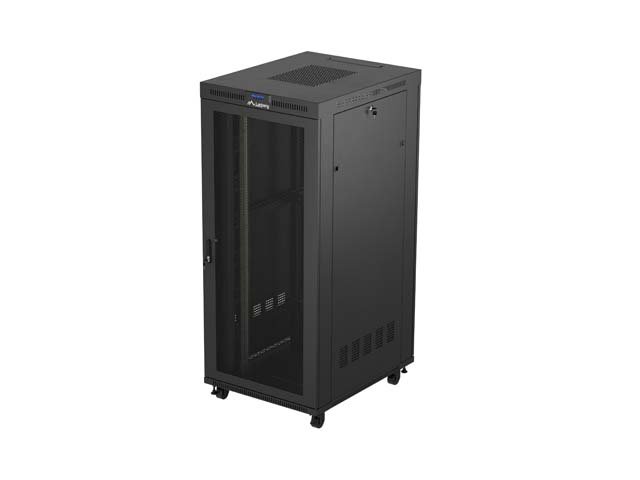 19" VOLNĚ STOJÍCÍ RACKOVÁ SKŘÍŇ 37U / 800X1000 (FLAT PACK) ČERNÁ S PROSKLENÝMI DVEŘMI LCD LANBERG V2 - obrázek produktu