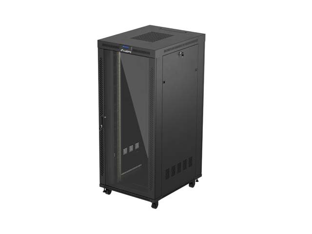 19" VOLNĚ STOJÍCÍ RACKOVÁ SKŘÍŇ 37U / 800X1000 (FLAT PACK) S PROSKLENÝMI DVEŘMI LCD ČERNÁ LANBERG V2 - obrázek produktu