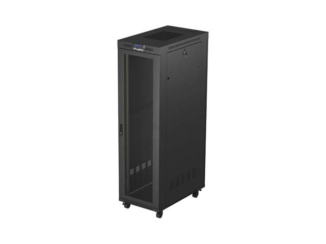 19" VOLNĚ STOJÍCÍ RACKOVÁ SKŘÍŇ 42U / 600X1000 (FLAT PACK) SE SÍŤOVÝMI DVEŘMI LCD ČERNÁ LANBERG V2 - obrázek produktu
