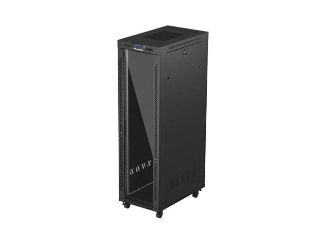 19" VOLNĚ STOJÍCÍ RACKOVÁ SKŘÍŇ 42U / 600X1000 (FLAT PACK) S PROSKLENÝMI DVEŘMI LCD ČERNÁ LANBERG V2 - obrázek produktu