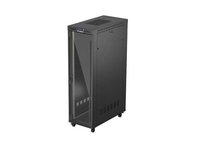 19" VOLNĚ STOJÍCÍ RACKOVÁ SKŘÍŇ 42U 600X1200 ČERNÉ SKLENĚNÉ DVEŘE LCD LANBERG (FLAT PACK) V2 - obrázek produktu