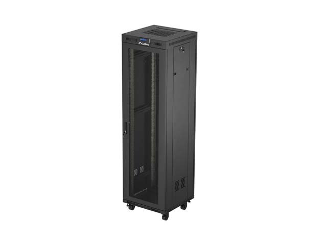 19" VOLNĚ STOJÍCÍ RACKOVÁ SKŘÍŇ 42U / 600X600 (FLAT PACK) SE SÍŤOVÝMI DVEŘMI LCD ČERNÁ LANBERG V2 - obrázek produktu