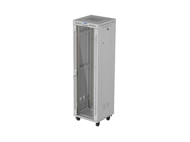 19" VOLNĚ STOJÍCÍ RACKOVÁ SKŘÍŇ 42U 600X600 ŠEDÉ SKLENĚNÉ DVEŘE LCD LANBERG (FLAT PACK) V2 - obrázek produktu