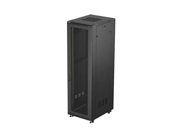 19" VOLNĚ STOJÍCÍ RACKOVÁ SKŘÍŇ 42U / 600X800 (FLAT PACK) SE SÍŤOVANÝMI DVEŘMI ČERNÁ LANBERG - obrázek produktu