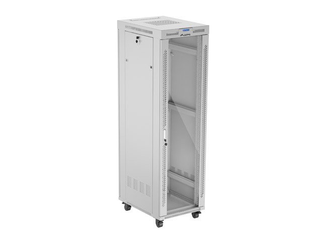 19" VOLNĚ STOJÍCÍ RACKOVÁ SKŘÍŇ 42U 600X800 ŠEDÉ SKLENĚNÉ DVEŘE LCD LANBERG (FLAT PACK) V2 - obrázek produktu