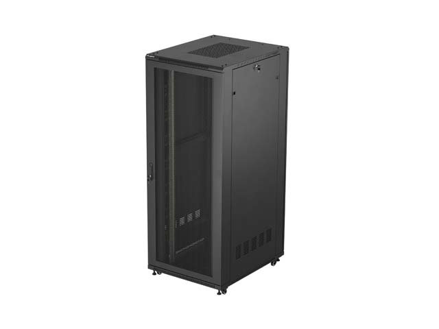 19" VOLNĚ STOJÍCÍ RACKOVÁ SKŘÍŇ 42U / 800X1000 (FLAT PACK) SE SÍŤOVÝMI DVEŘMI ČERNÁ LANBERG - obrázek produktu