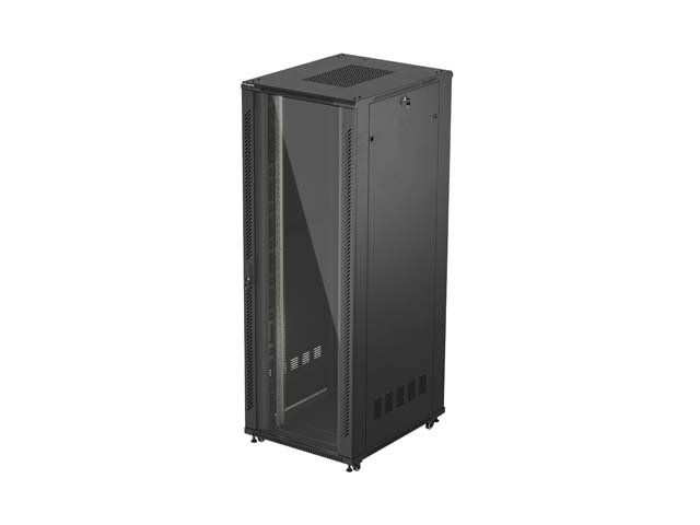 19" VOLNĚ STOJÍCÍ RACKOVÁ SKŘÍŇ 47U / 800X1000 (FLAT PACK) S PROSKLENÝMI DVEŘMI ČERNÁ LANBERG - obrázek produktu