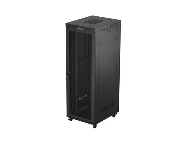 19" VOLNĚ STOJÍCÍ RACKOVÁ SKŘÍŇ 47U / 800X1000 (FLAT PACK) SE SÍŤOVÝMI DVEŘMI LCD ČERNÁ LANBERG V2 - obrázek produktu