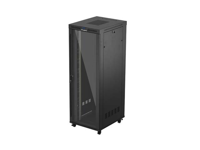 19" VOLNĚ STOJÍCÍ RACKOVÁ SKŘÍŇ 47U / 800X1000 (FLAT PACK) S PROSKLENÝMI DVEŘMI LCD ČERNÁ LANBERG V2 - obrázek produktu