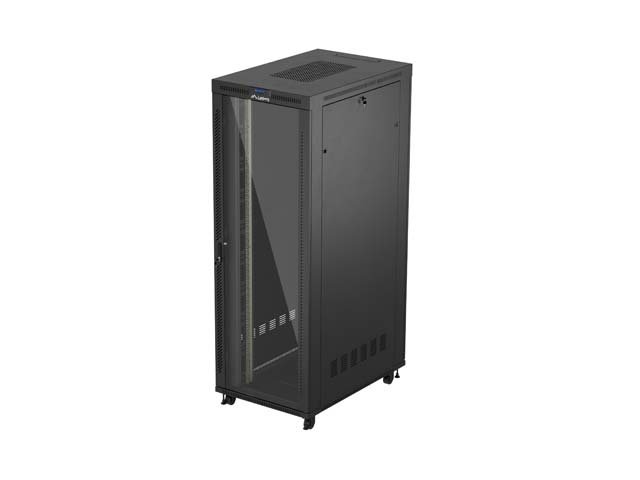 19" VOLNĚ STOJÍCÍ RACKOVÁ SKŘÍŇ 47U 800X1200 ČERNÉ SKLENĚNÉ DVEŘE LCD LANBERG (FLAT PACK) V2 - obrázek produktu