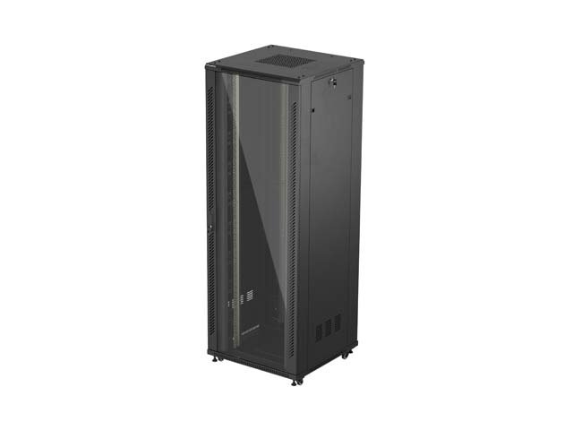 19" VOLNĚ STOJÍCÍ RACKOVÁ SKŘÍŇ 47U 800X800 ČERNÉ SKLENĚNÉ DVEŘE LANBERG (PLOCHÉ BALENÍ) - obrázek produktu