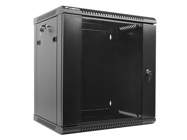 Nástěnný rack 19" 12U 600X450mm černý flat pack - obrázek č. 2