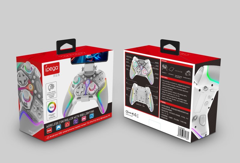 iPega 9666BH Bluetooth RGB Gamepad pro Android / iOS / PS3 / PS4 / PC / N-Switch White - obrázek č. 3