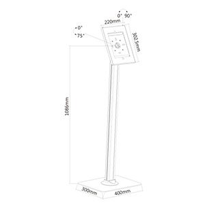 NewStar stojan na tablet /  telefon nosnost 1kg, VESA 75x75 mm,výška 109 cm, bílý - obrázek č. 1