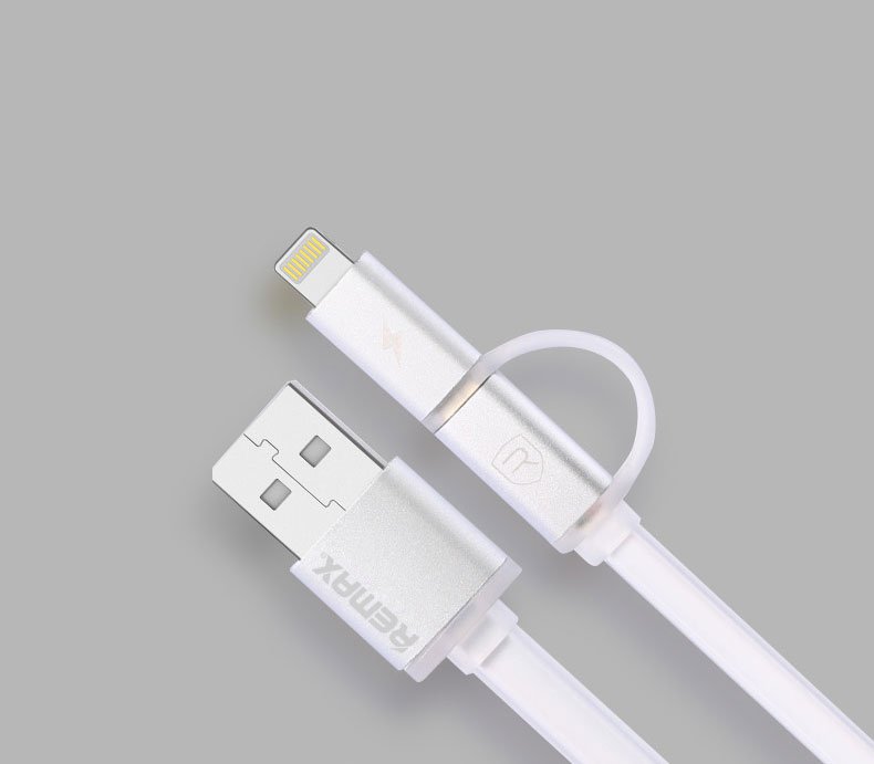 Datový kabel AURORA ,Micro USB /  lighting, bílý - obrázek produktu