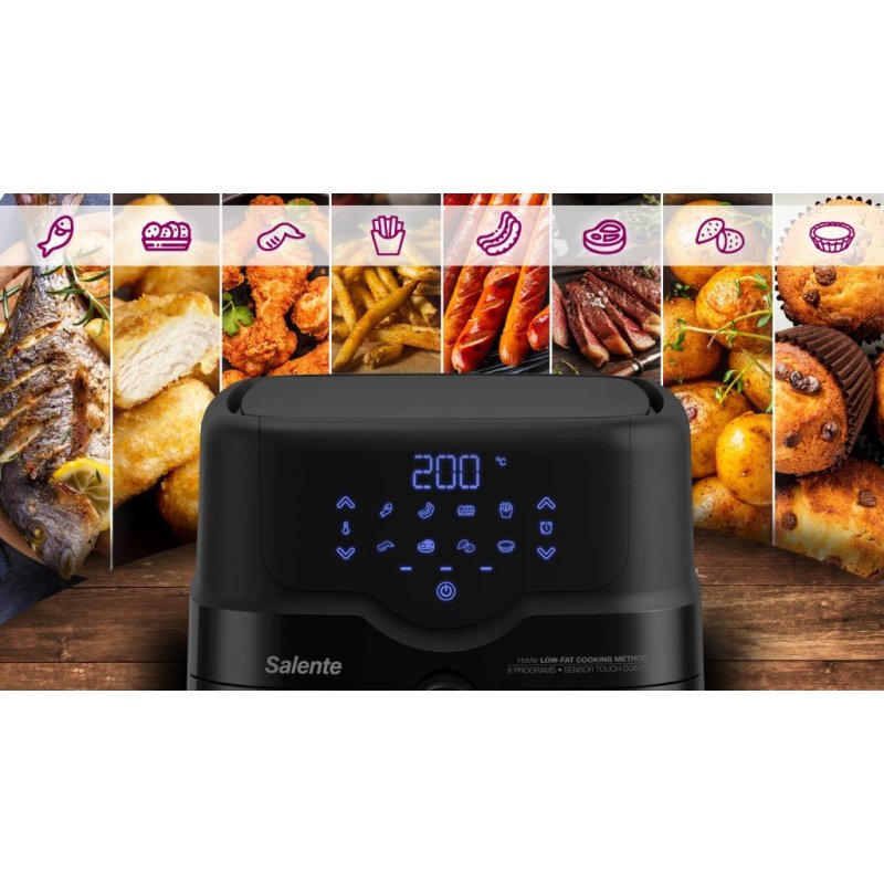 Salente HotAir, horkovzdušná fritéza 2v1, 4,3 l, černá - obrázek č. 3