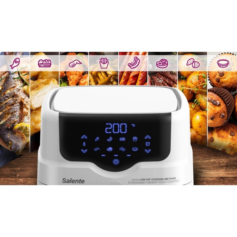 Salente HotAir, horkovzdušná fritéza 2v1, 4,3 l, bílá - obrázek č. 8