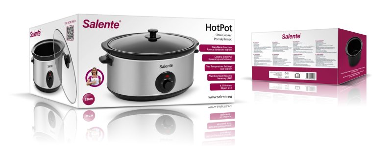 Salente HotPot, pomalý hrnec, 6,5 l, manuální ovládání, nerez - obrázek č. 1