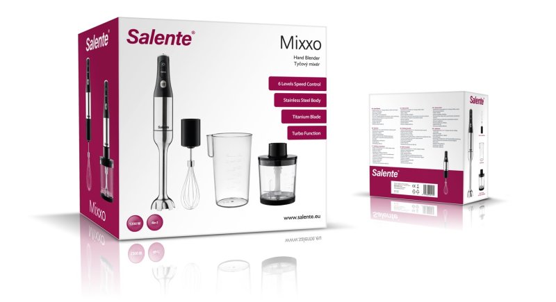 Salente Mixxo multifunkční tyčový mixér 3v1, 1200 W, nerez, černý - obrázek č. 4