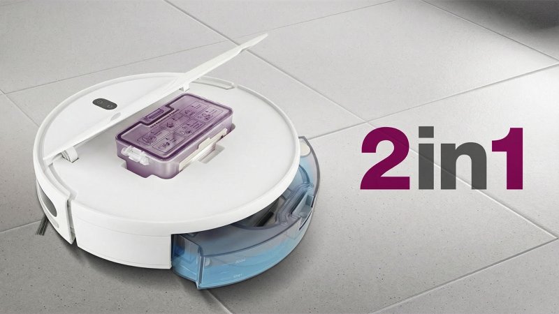 Salente R2, robotický vysavač, stírání vodou, nabíjecí stanice, bílý - obrázek č. 4