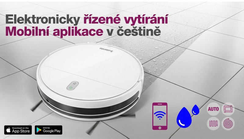 Salente R2, robotický vysavač, stírání vodou, nabíjecí stanice, bílý - obrázek č. 7