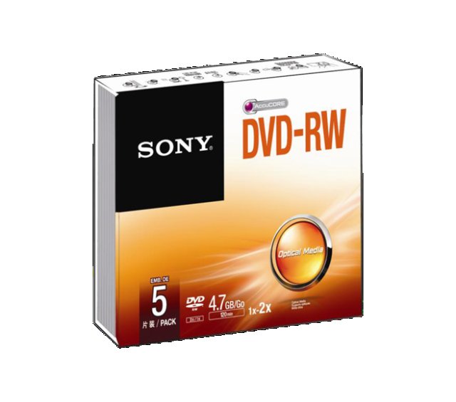 Média DVD-RW SONY, 4.7GB, 5 ks v balení (120 min.) - obrázek produktu