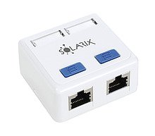 Zásuvka Solarix CAT5E STP 2 x RJ45 na omítku bílá - obrázek produktu
