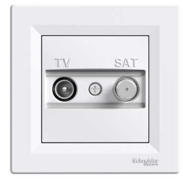 Asfora - zásuvka TV-SAT, průběžná - 4 dB - bílá - obrázek produktu
