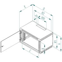 Nástěnný rozvaděč jednodílný 12U / 395mm plech.dveře - obrázek produktu