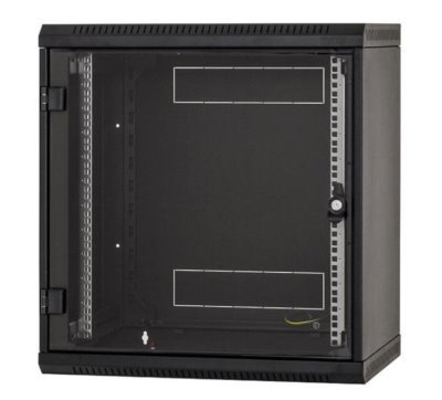 Nástěnný rack RUA 9U/ 600mm odn.boč+skl.dv.černý - obrázek produktu