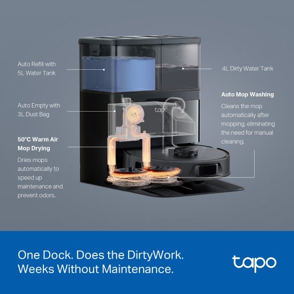 Tapo RV50 Omni Robot Vacuum&Mop All in OneDock - obrázek č. 8