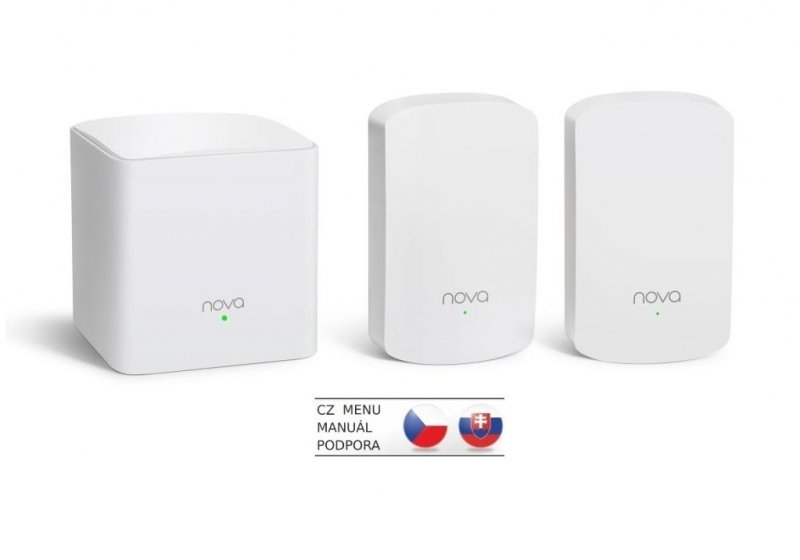 Tenda Nova MW5 (3-pack) WiFi AC1200 Mesh system Dual Band, 2x GLAN/ GWAN,ostatní 1x LAN,SMART CZ app - obrázek produktu