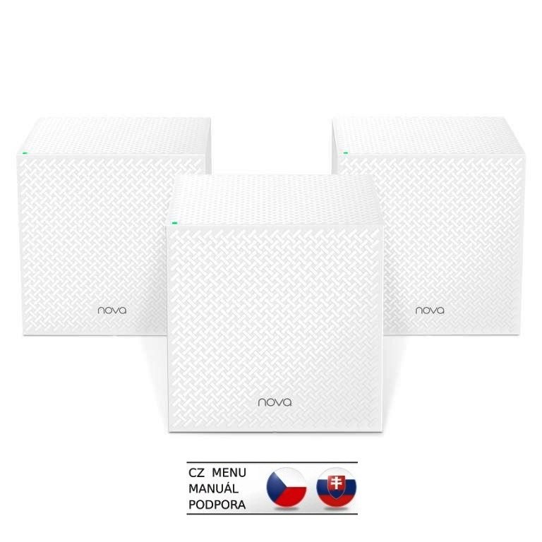 Tenda Nova MW12 (3-pack) WiFi AC2100 Tri-Band Mesh Gigabit system, 9x GLAN/ GWAN, SMART CZ aplikace - obrázek produktu