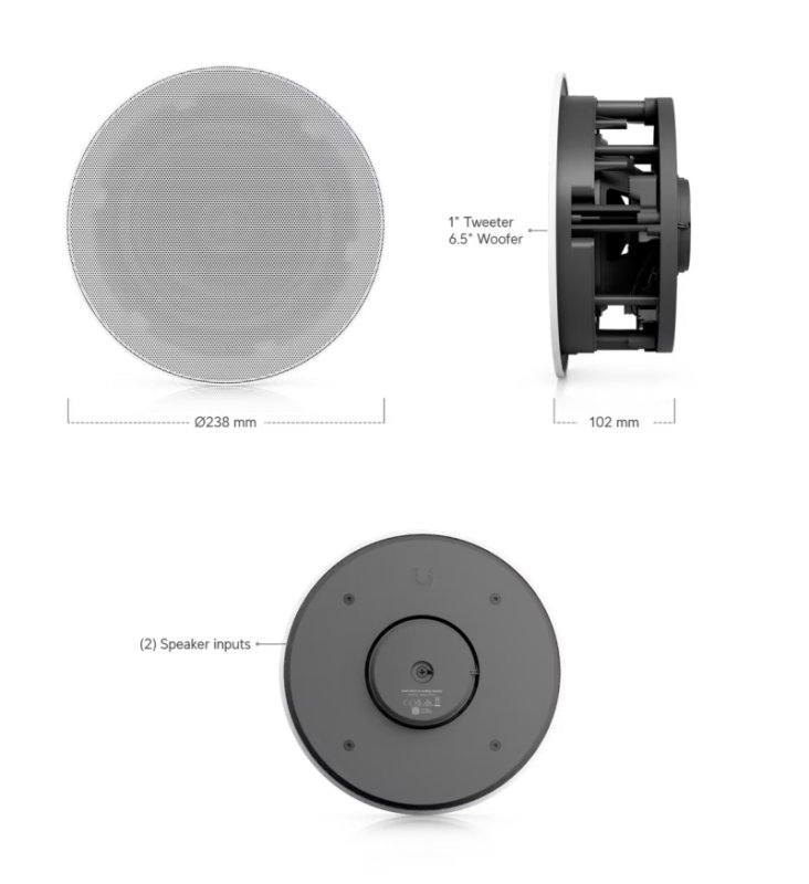 Ubiquiti UACC-In-Ceiling-Speaker - UniF Play In-Ceiling Speaker - obrázek č. 7