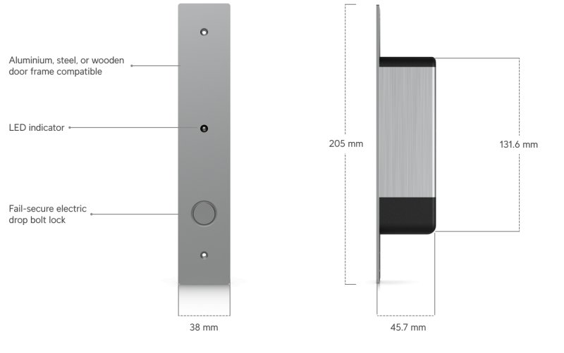 Ubiquiti UACC-Lock-Bolt-Secure, UniFi Access Fail-Secure Bolt Lock - obrázek č. 10