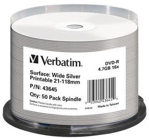 VERBATIM DVD-R (16xWide Silver, 4,7GB), 50 cake - obrázek produktu