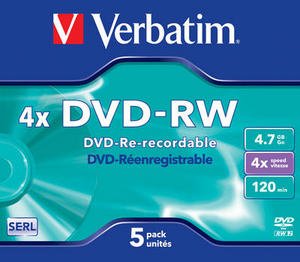 VERBATIM DVD-RW (4x, 4,7GB), 5ks/ pack - obrázek produktu