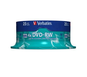 VERBATIM DVD-RW (4x, 4,7GB), 25 cake - obrázek produktu