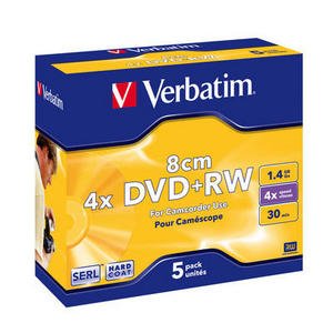 VERBATIM DVD+RW (4x8cm HardCoat, 1,4GB),5ks/ pack - obrázek produktu