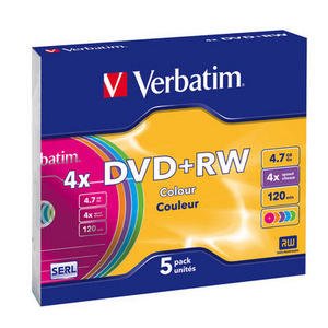 VERBATIM DVD+RW (4x, 4,7GB),slimbox 5ks/ pack - obrázek produktu