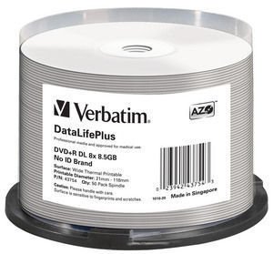 VERBATIM DVD+R Verbatim 8,5 GB (240min) DL 8x WIDE Profesional Thermal Printable 50-cake NON-ID - obrázek produktu