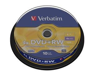 VERBATIM DVD+RW(10-Pack)Spindle4x/ DLP/ 4.7GB - obrázek produktu