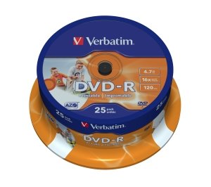 VERBATIM DVD-R(25-Pack)Spindl/ Printable/ 16x/ 4.7GB - obrázek produktu