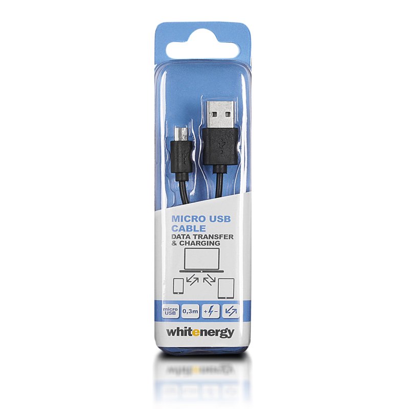 WE Datový kabel micro USB 30cm černý - obrázek č. 1
