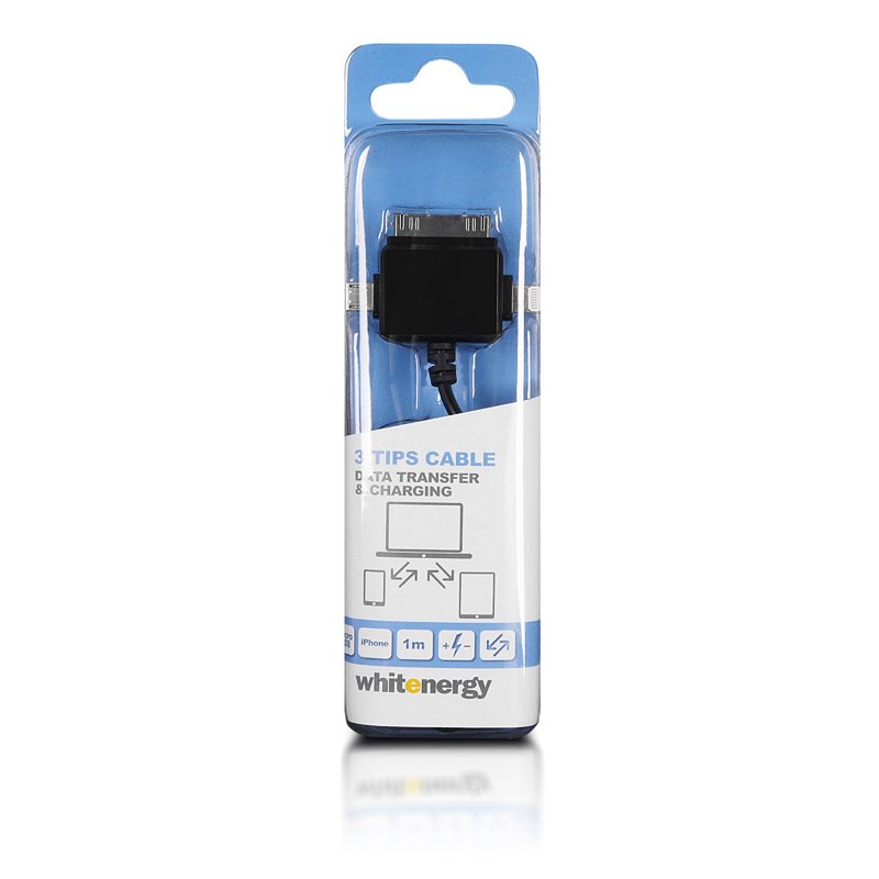 WE Datový kabel micro USB/ iPhone4/ 5 100cm černý - obrázek č. 1