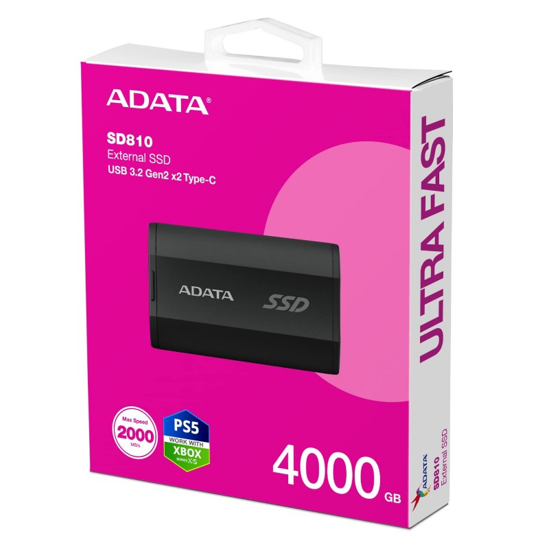 ADATA SD810/ 4TB/ SSD/ Externí/ Černá/ 5R - obrázek č. 3