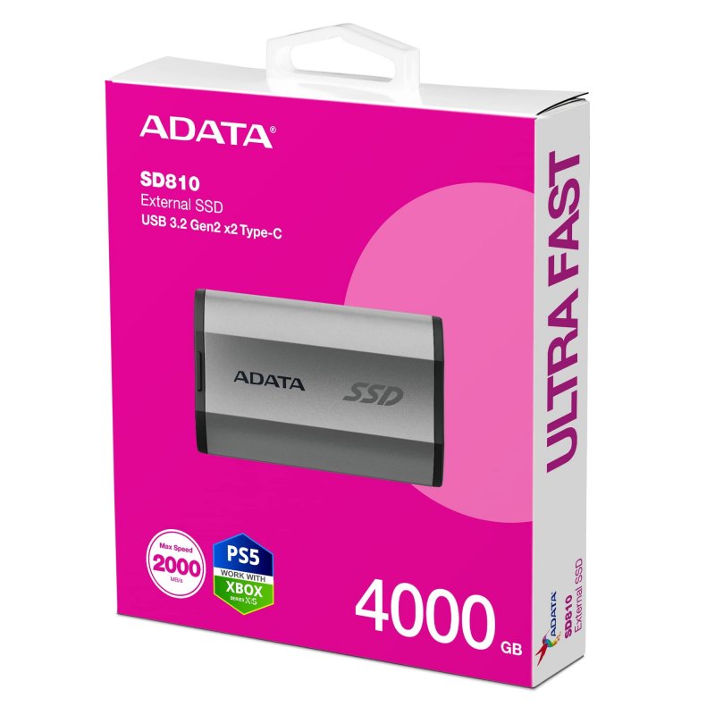ADATA SD810/ 4TB/ SSD/ Externí/ Stříbrná/ 5R - obrázek č. 3